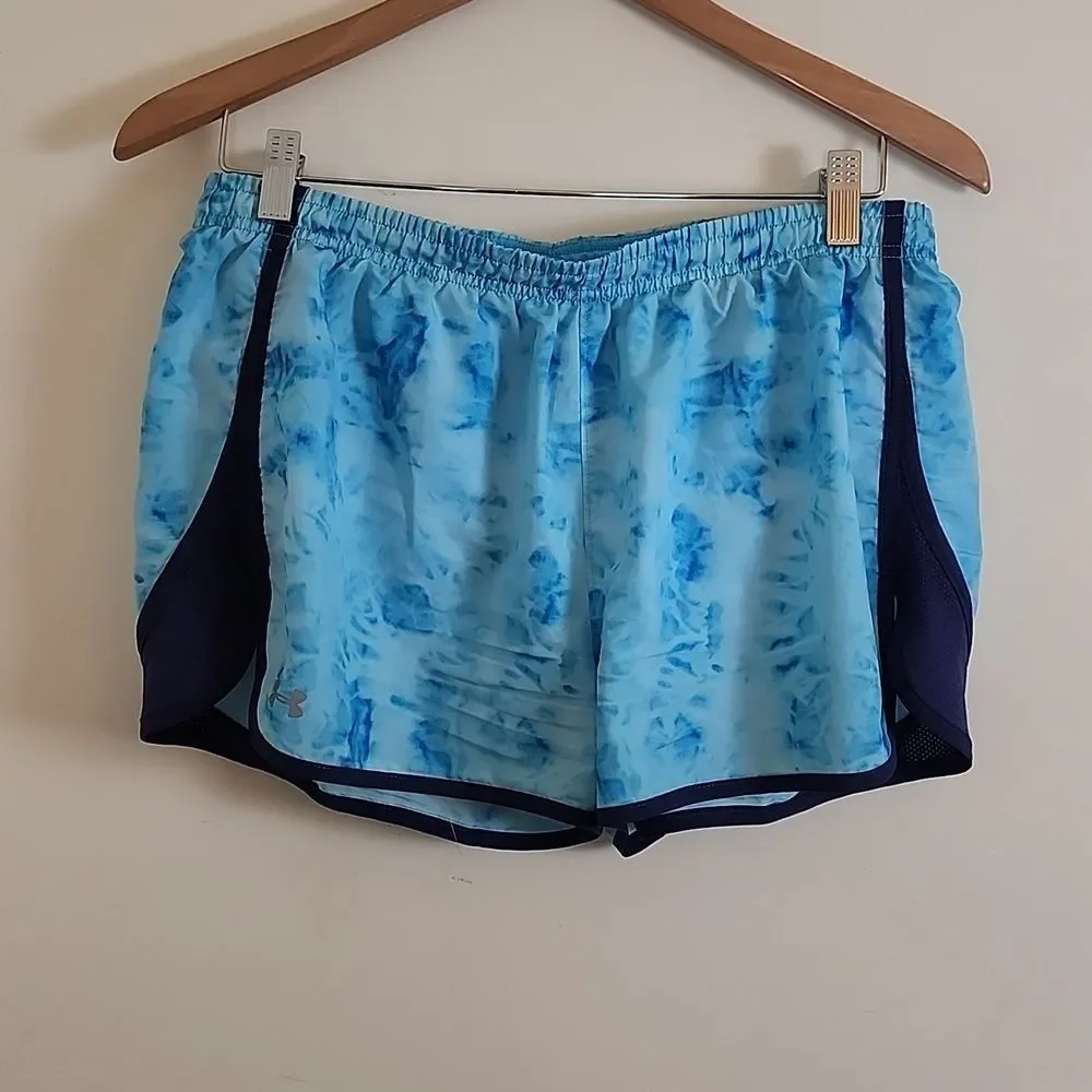 Under Armour Fitted Heat Gear Women's Blue Athletic Shorts, Size Medium